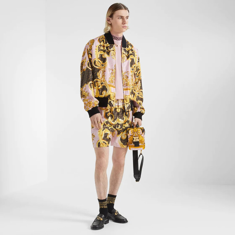 FENDI Fendace multicolor silk pants outlook
