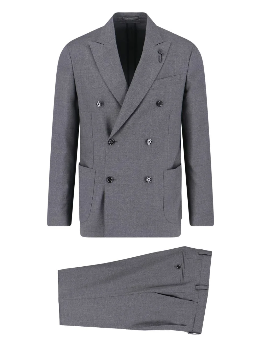 double-breasted wool suit - 1