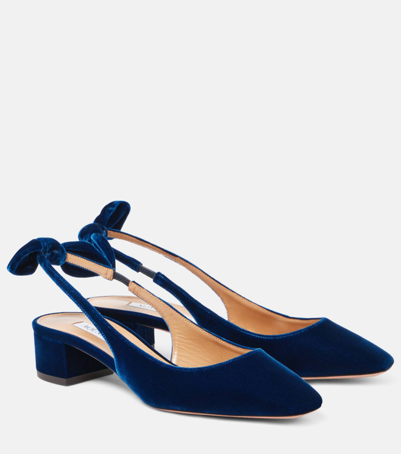 Very Bow Tie 35 velvet slingback pumps 1