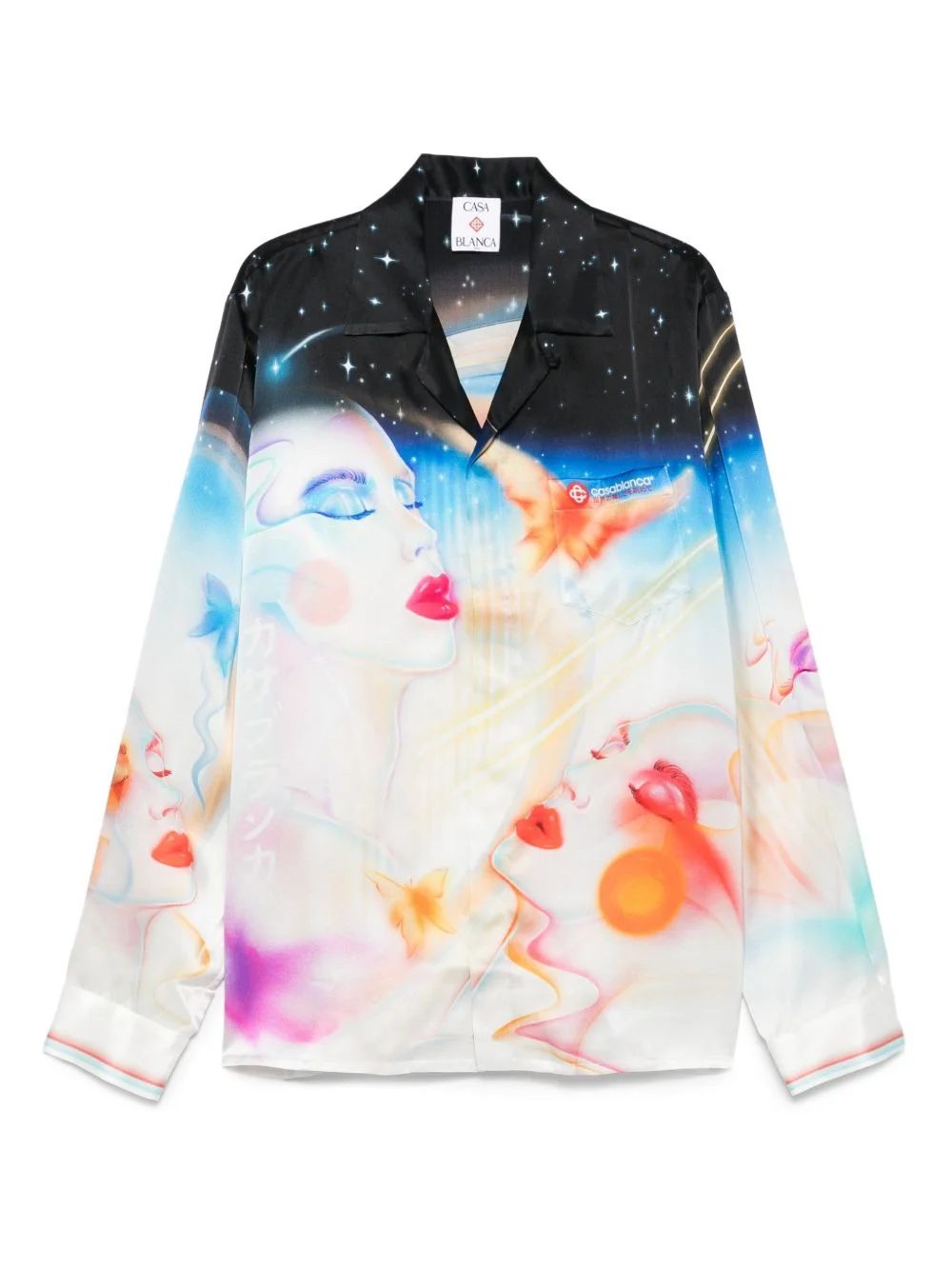 printed silk shirt - 1