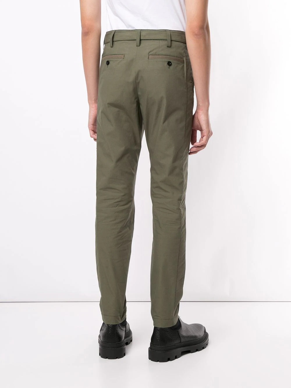 high-waisted slim fit chino trousers - 4