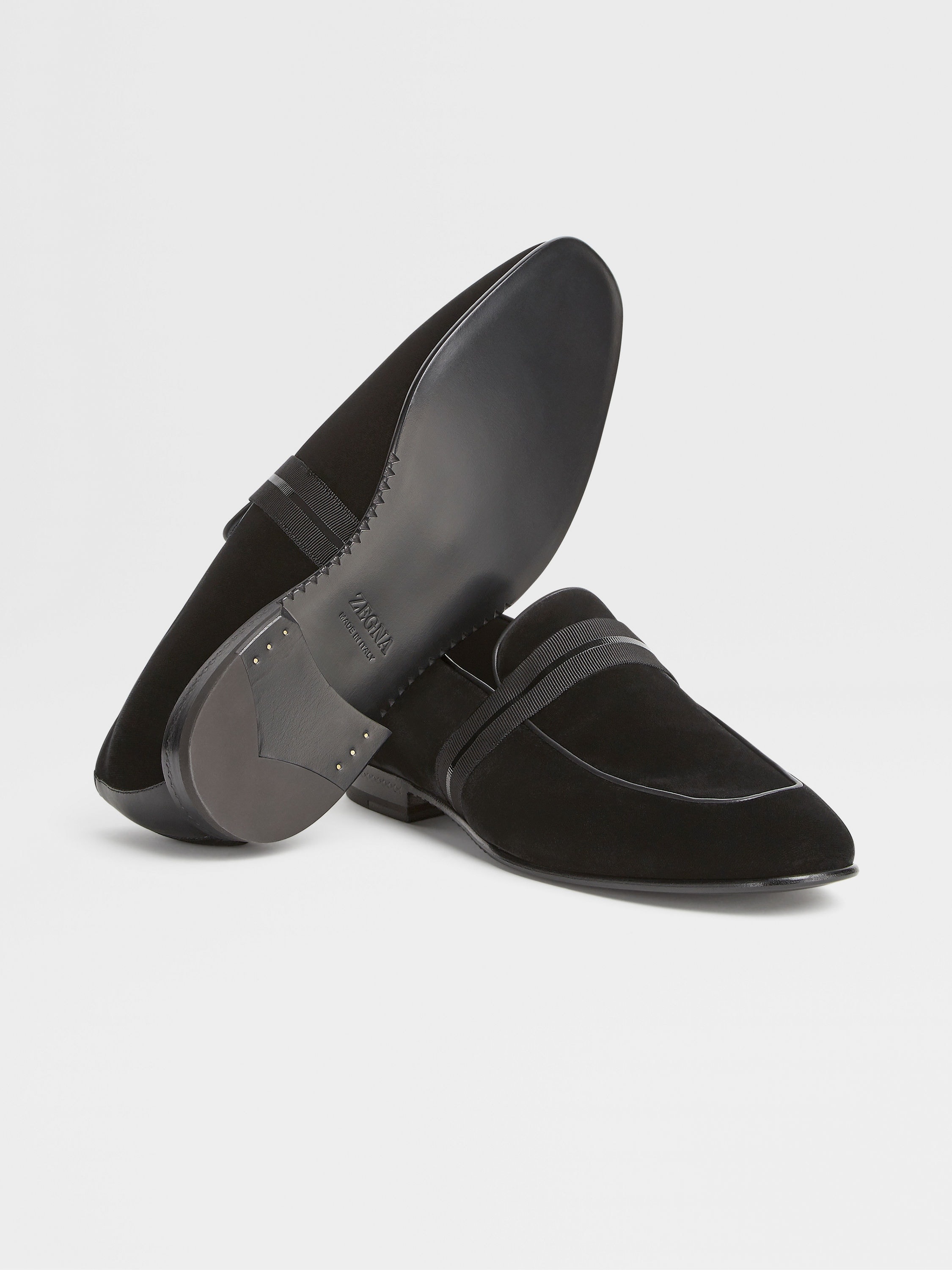 BLACK VELVET LIDO SLIP ON LOAFERS - 2