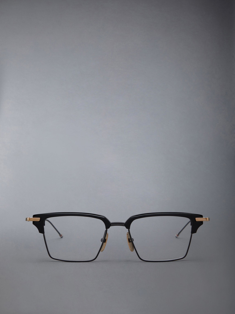 RECTANGULAR EYEGLASSES IN ACETATE AND TITANIUM 1