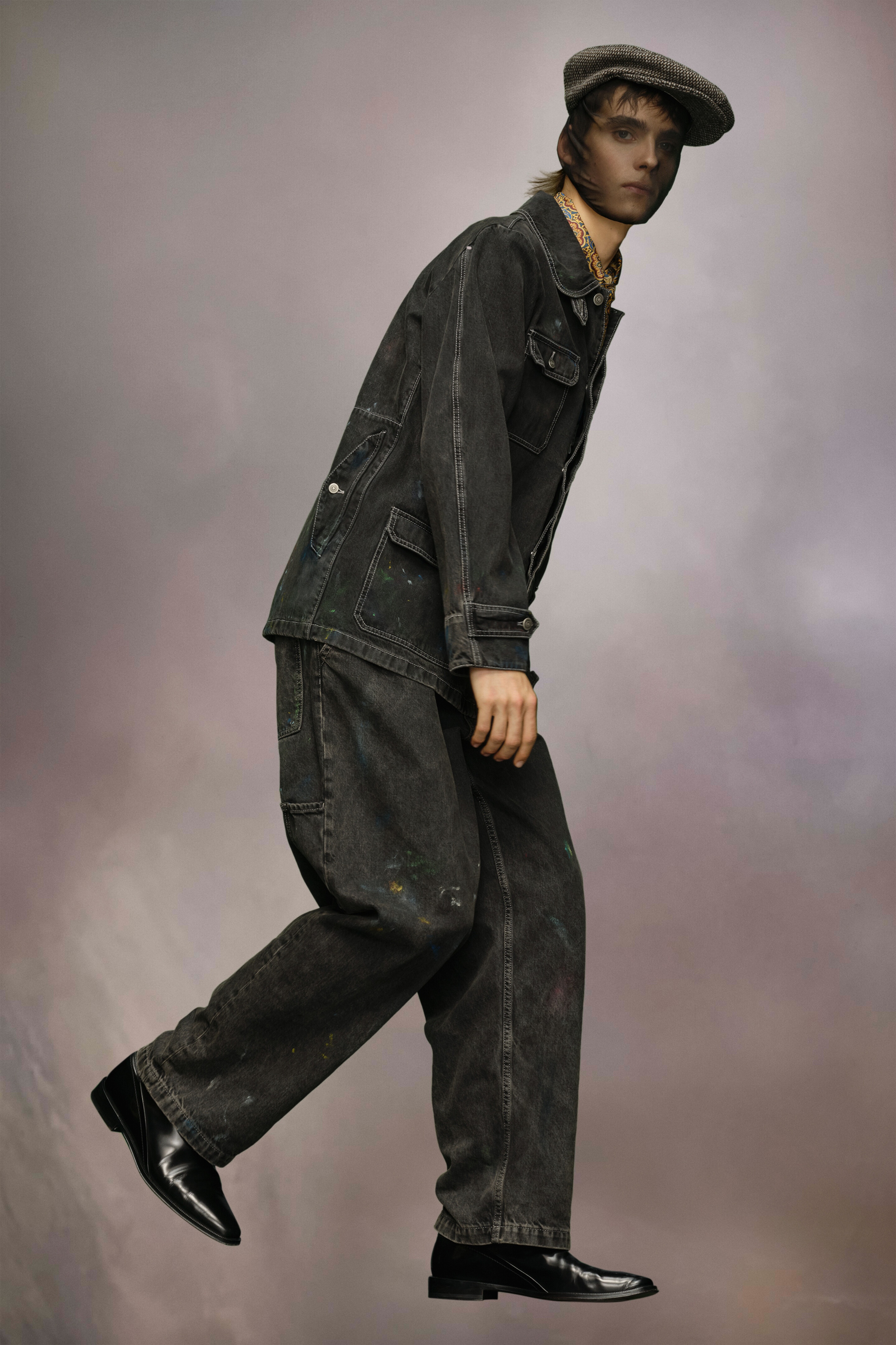 Paint denim jacket - 3