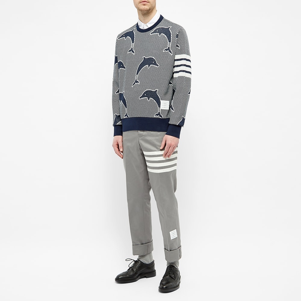 Thom Browne Dolphin Jacquard Four Bar Crew Sweat - 6