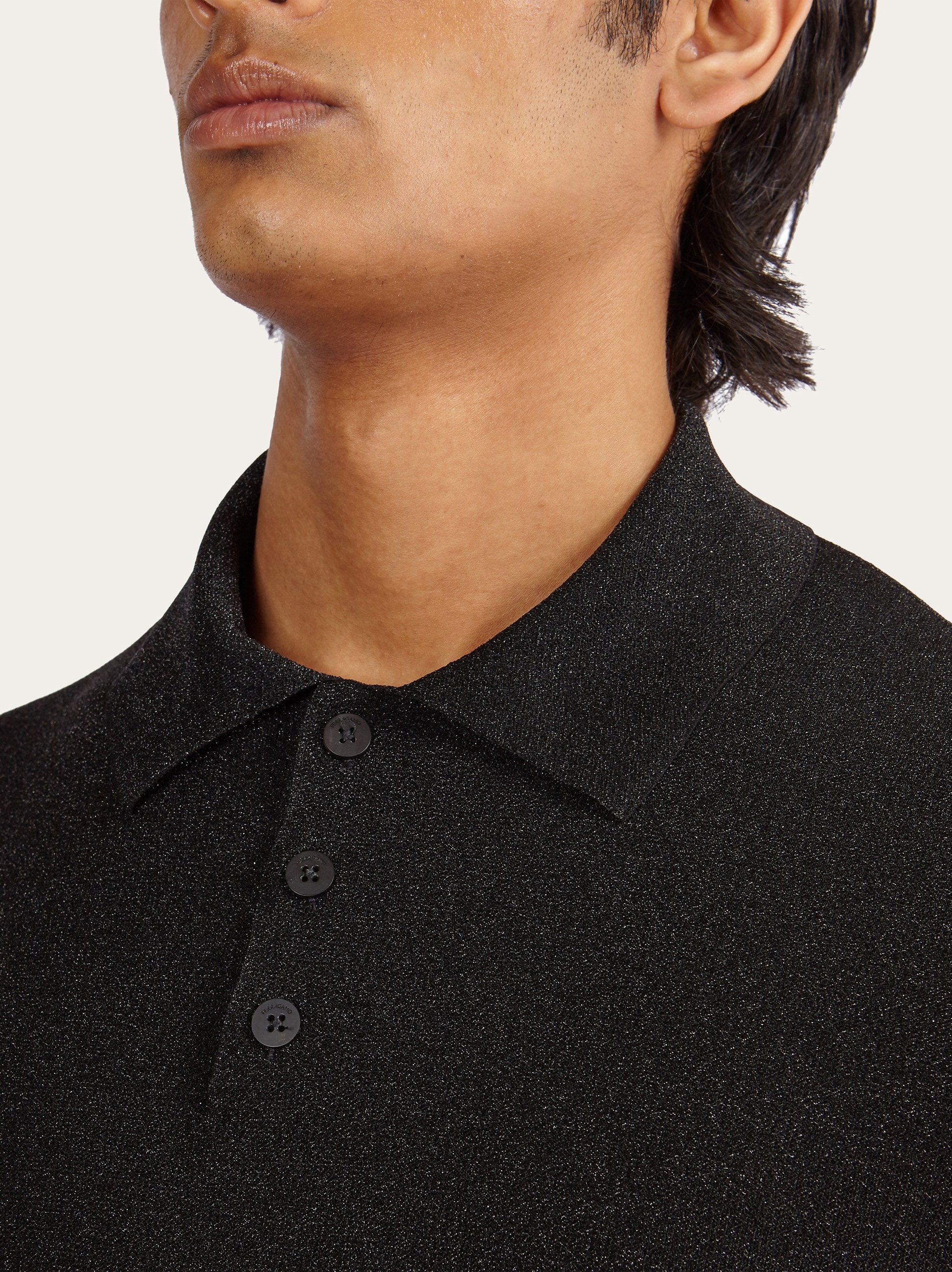 Long sleeved lurex polo - 4