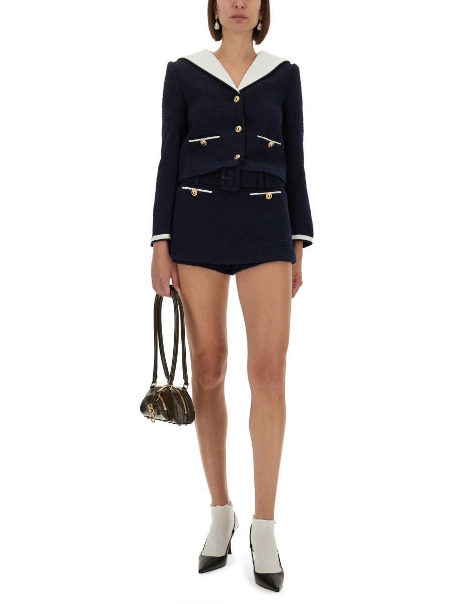 BOUCLE JACKET WITH CONTRASTING NECKLINE - 2