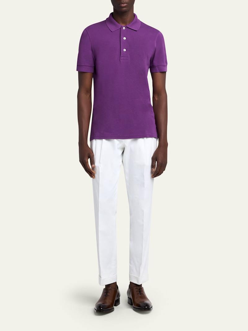 TOM FORD Men's Lyocell Pique Polo Shirt outlook