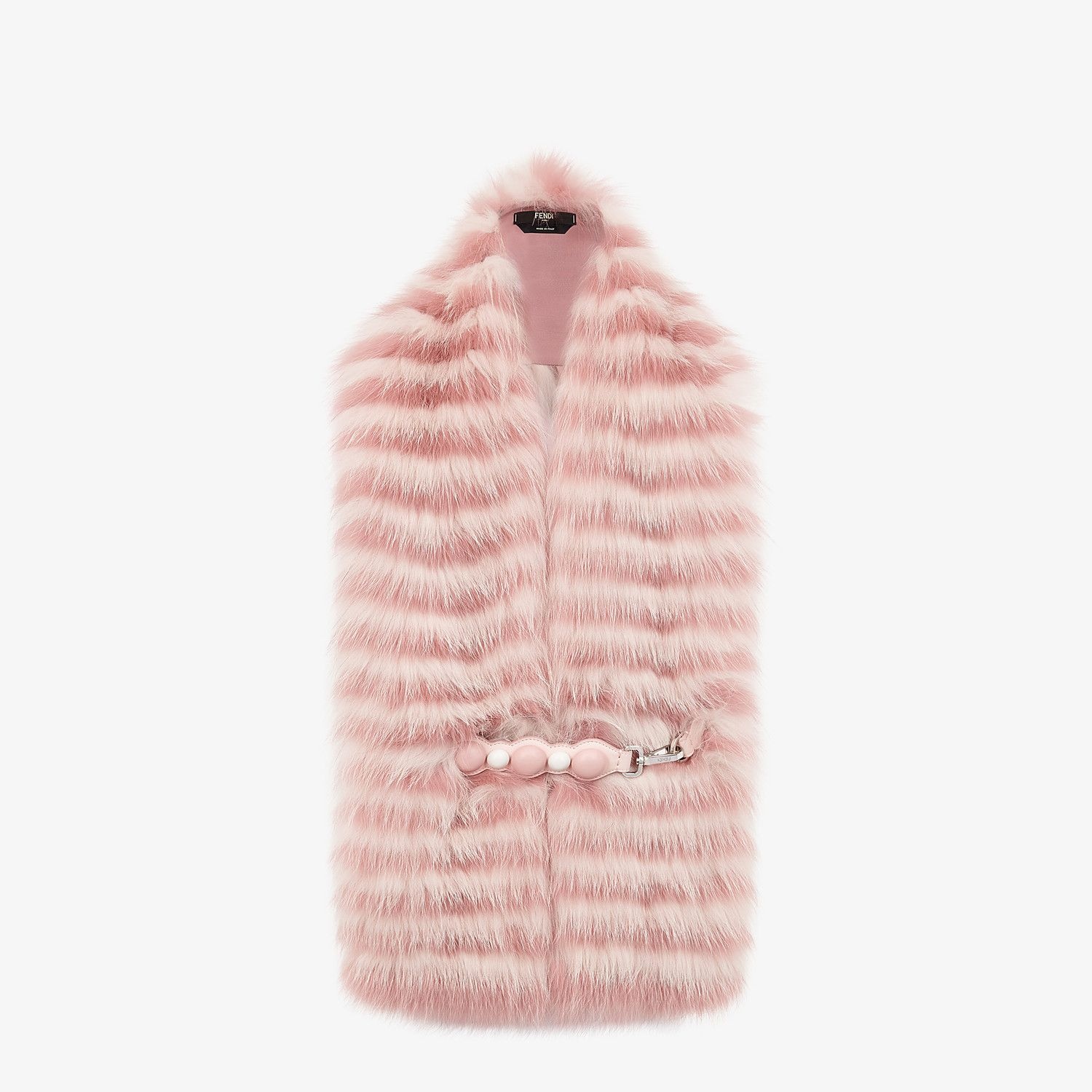 Pink fox fur collar - 1