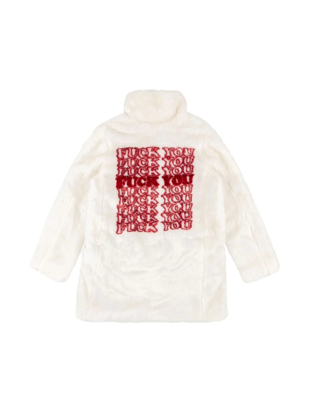 slogan print coat - 2