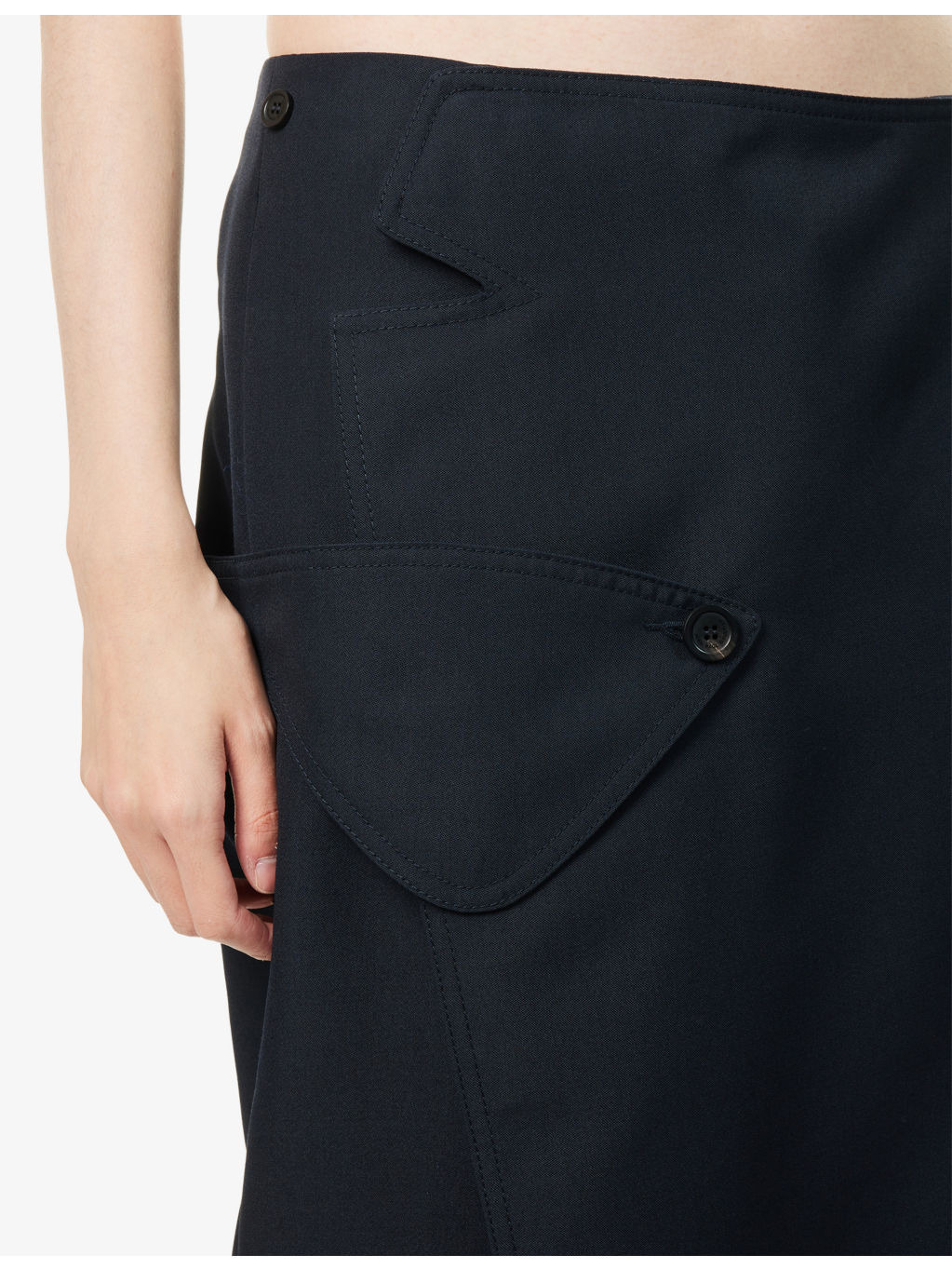 The Wraparound Wide-Leg Woven Pant Skirt - 5