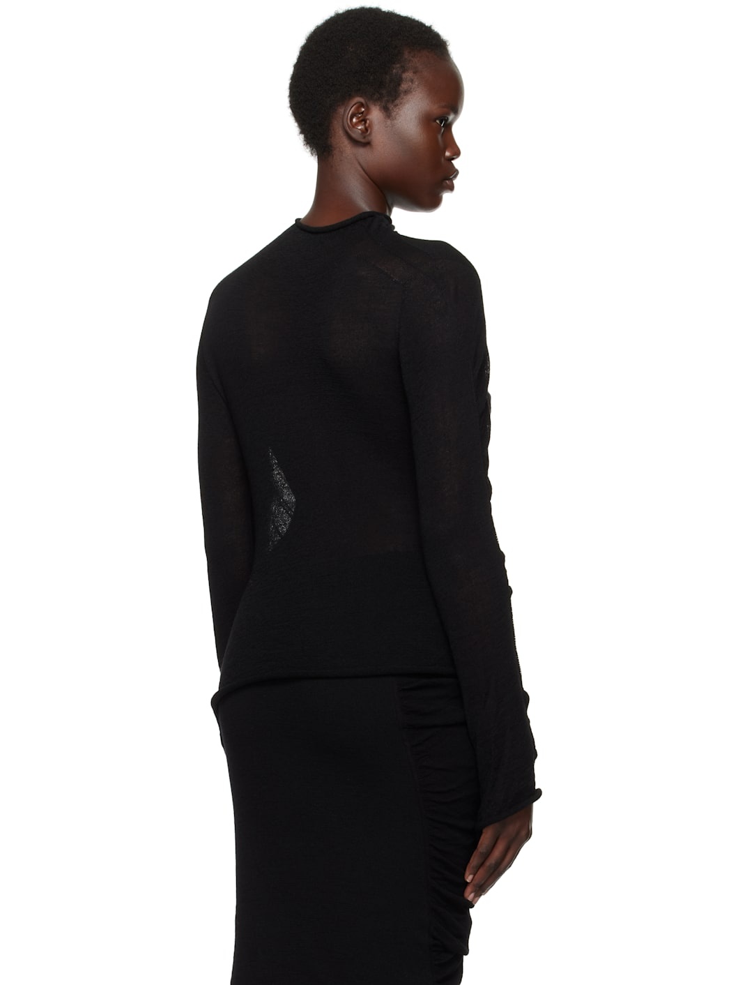 Black Ambiguous Wool Sweater - 3