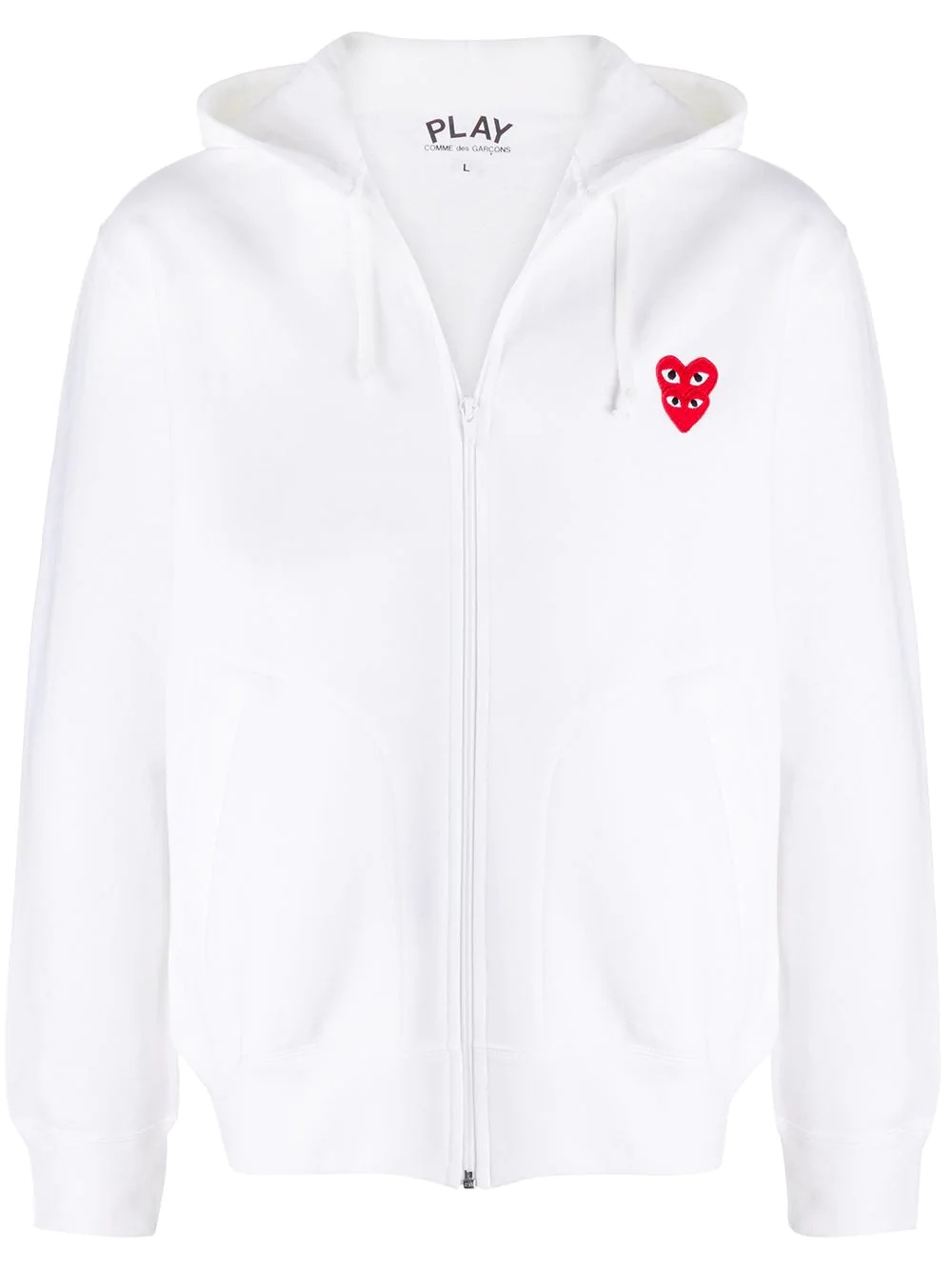 embroidered heart zip-front hoodie - 1