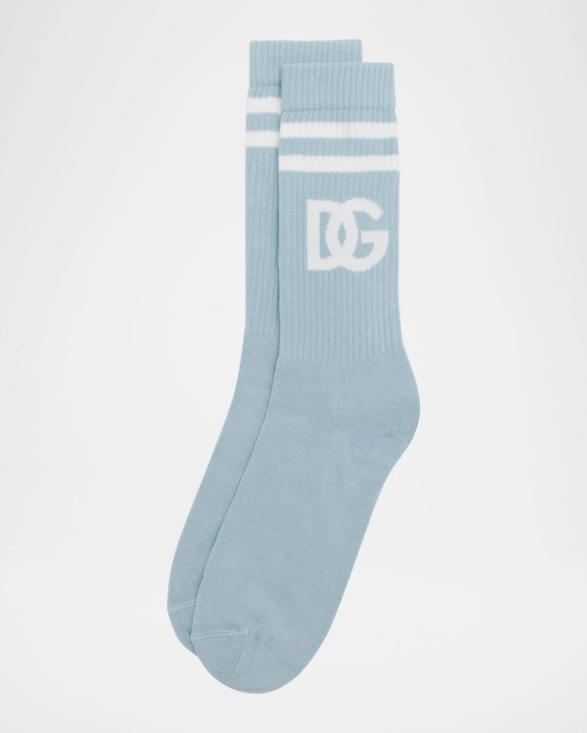 Men's Monogram Stripe Ribbed Crew Socks - 1