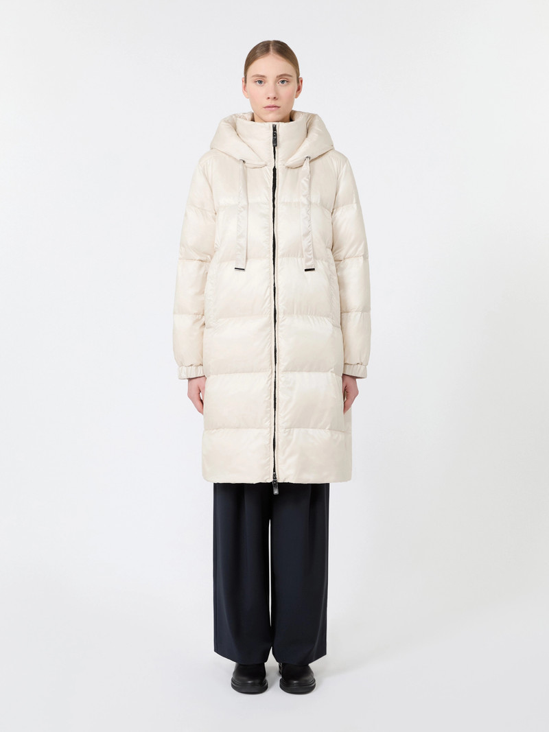 MARTE Roomy midi puffer in water-repellent quilted fabric - VANILLA 3