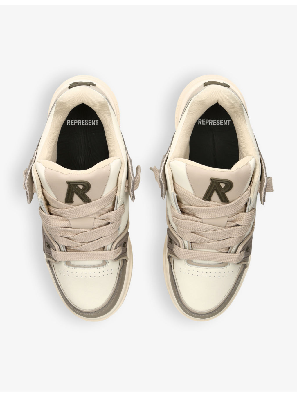 Studio panelled leather mid-top trainers - 2