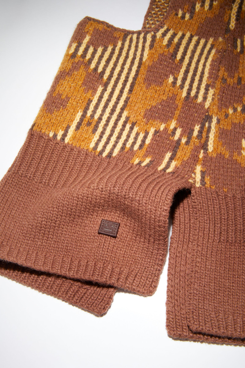 Wool balaclava - Pale orange/coffee brown 4