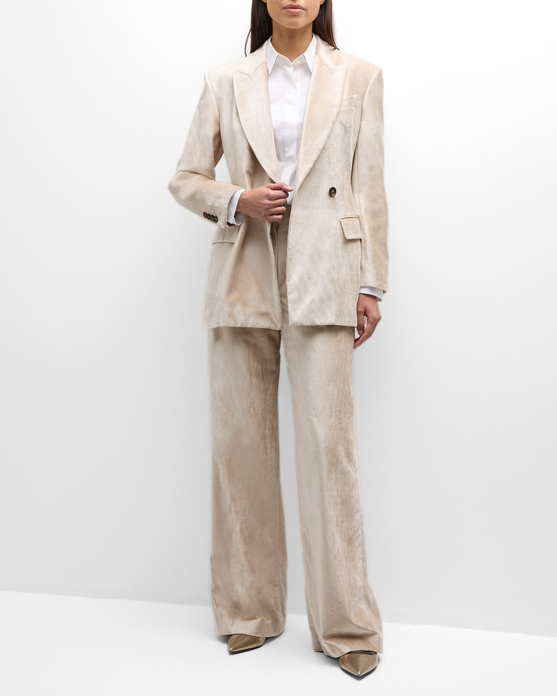 Brunello Cucinelli Sleek Velvet Asymmetric Button Jacket outlook