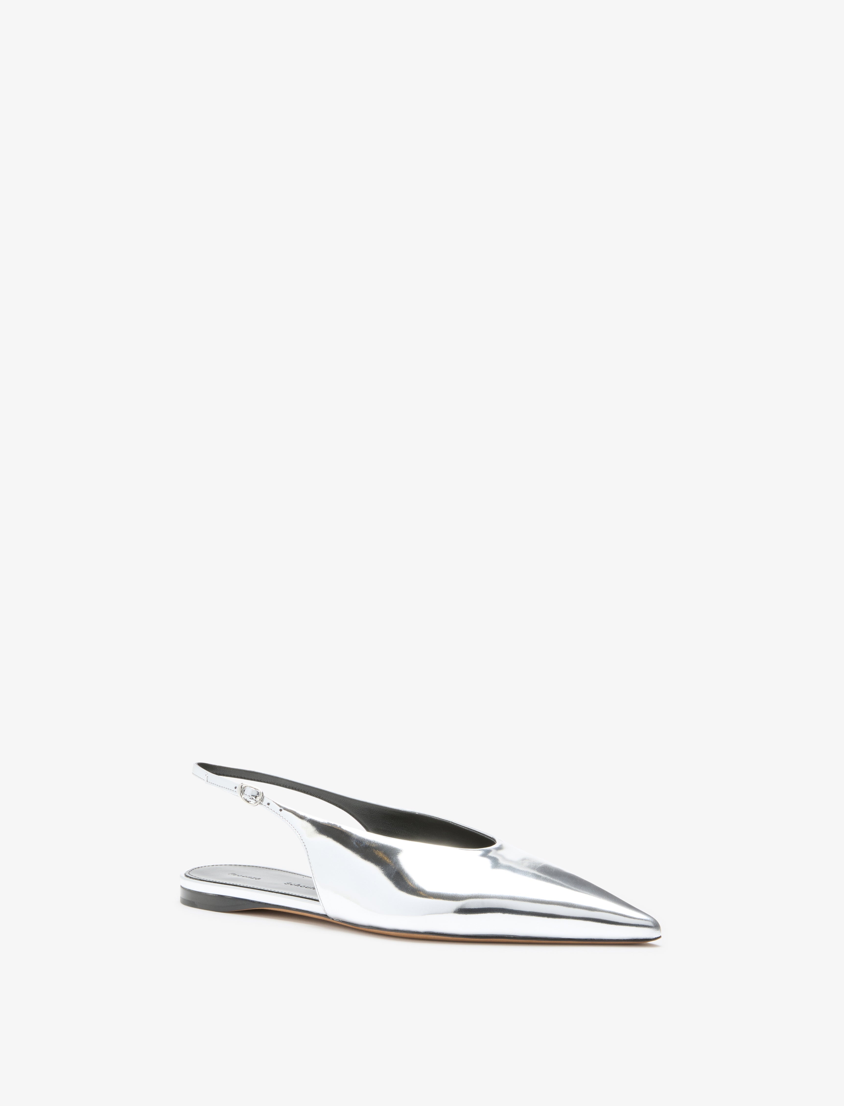 Slash Flat Slingbacks in Mirrored Metallic - 2