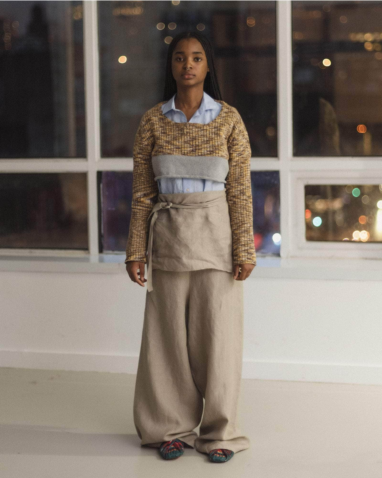 Waste Cropped Sweater - Organic Cotton Knit - 5