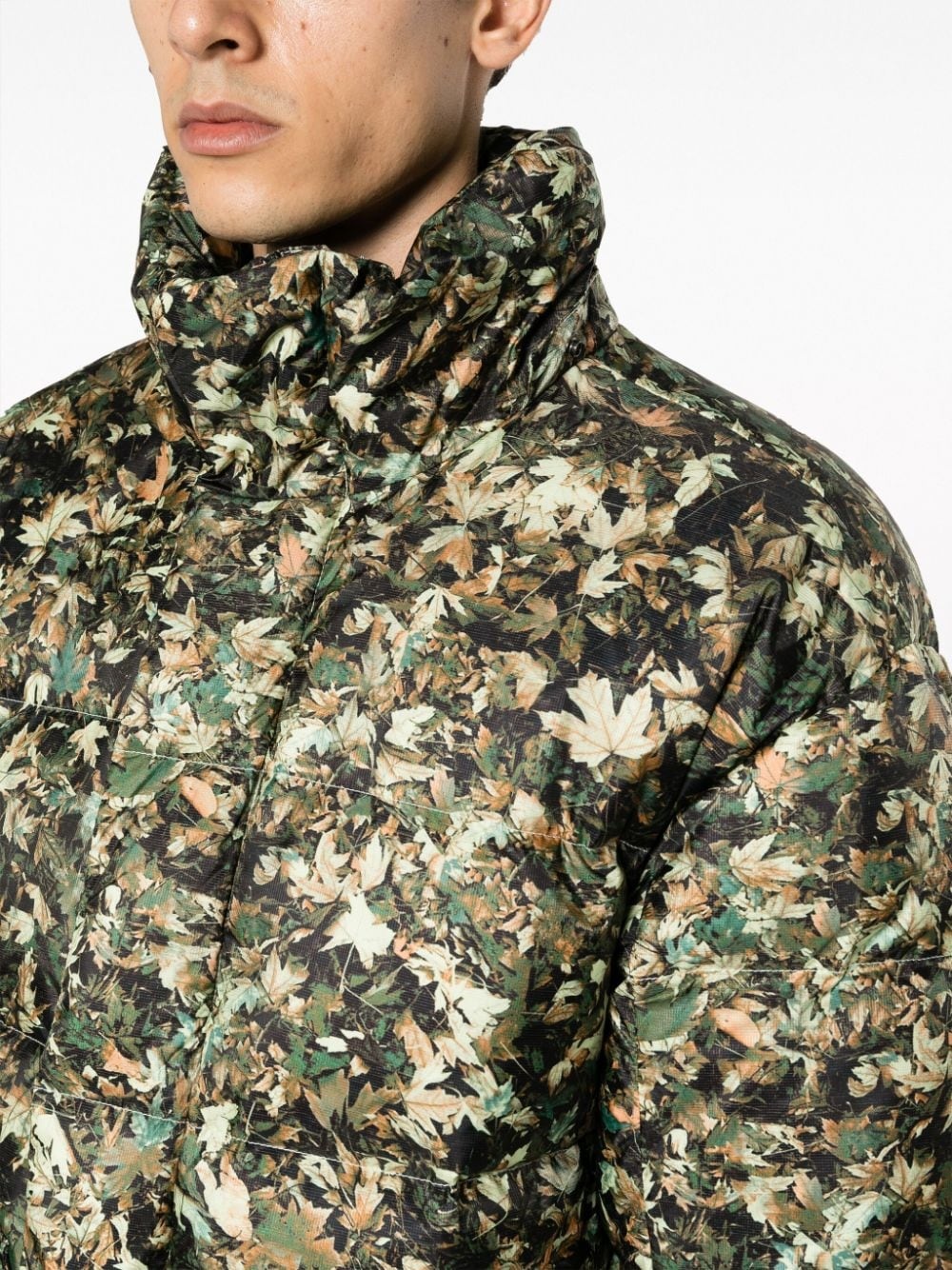 73 leaf-print padded jacket - 6
