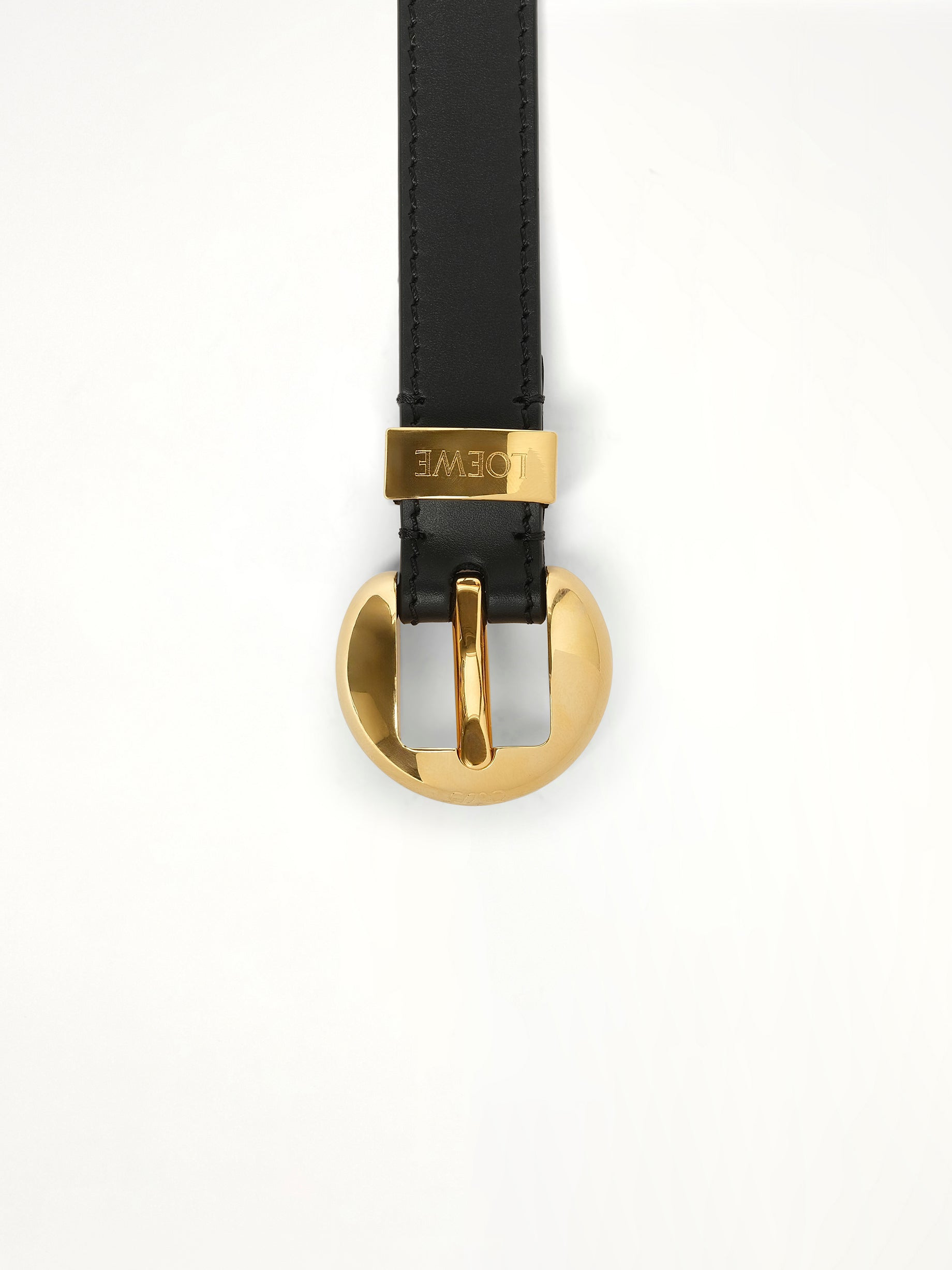 Pebble 2cm Belt in Black/Gold - 2
