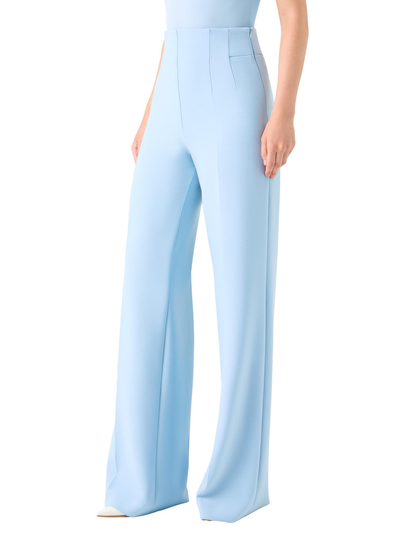 Women's Fiyuki Double-Face Wool Seamed Pants - Powder Blue 3