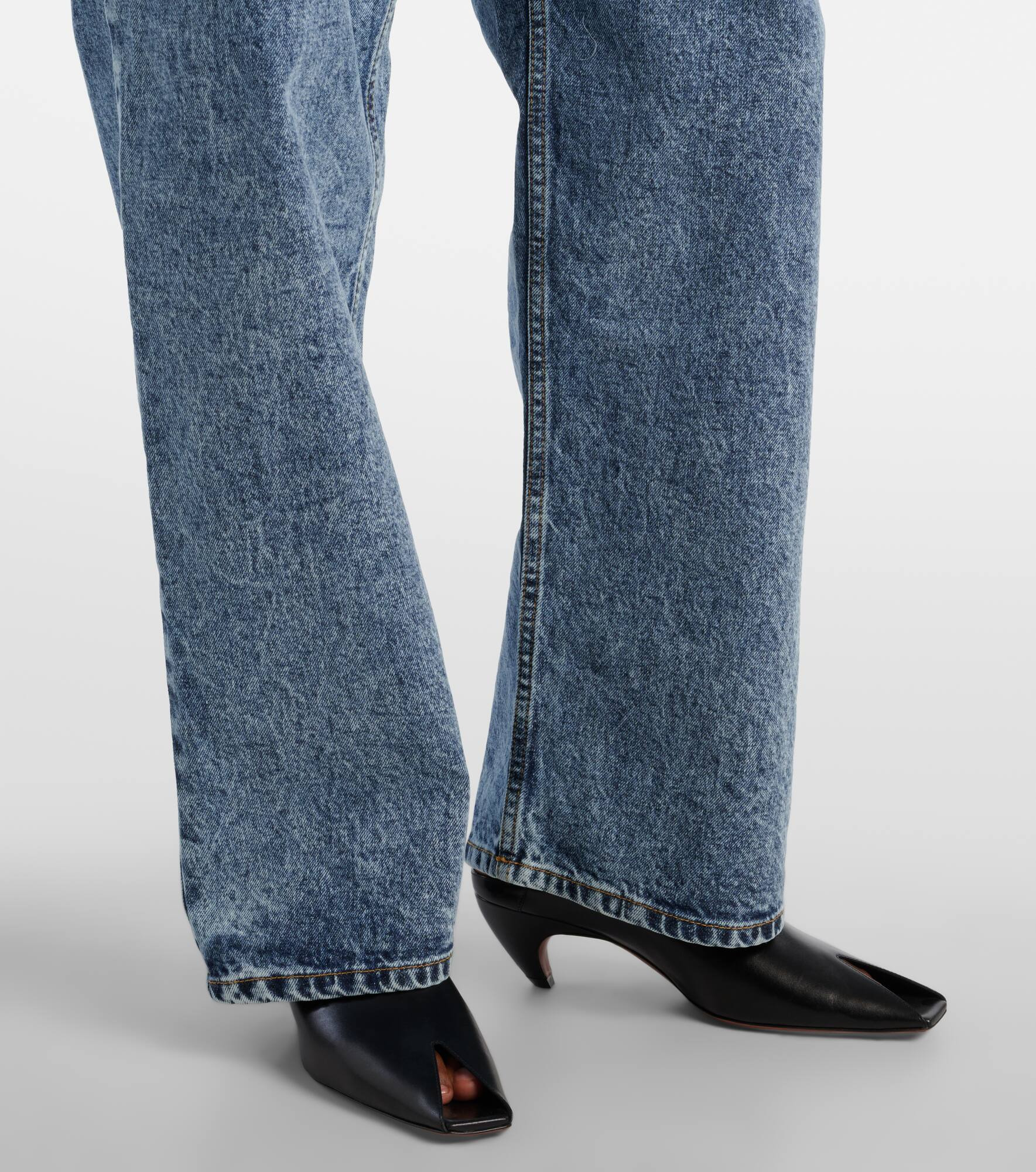 Knit Band straight jeans - 5
