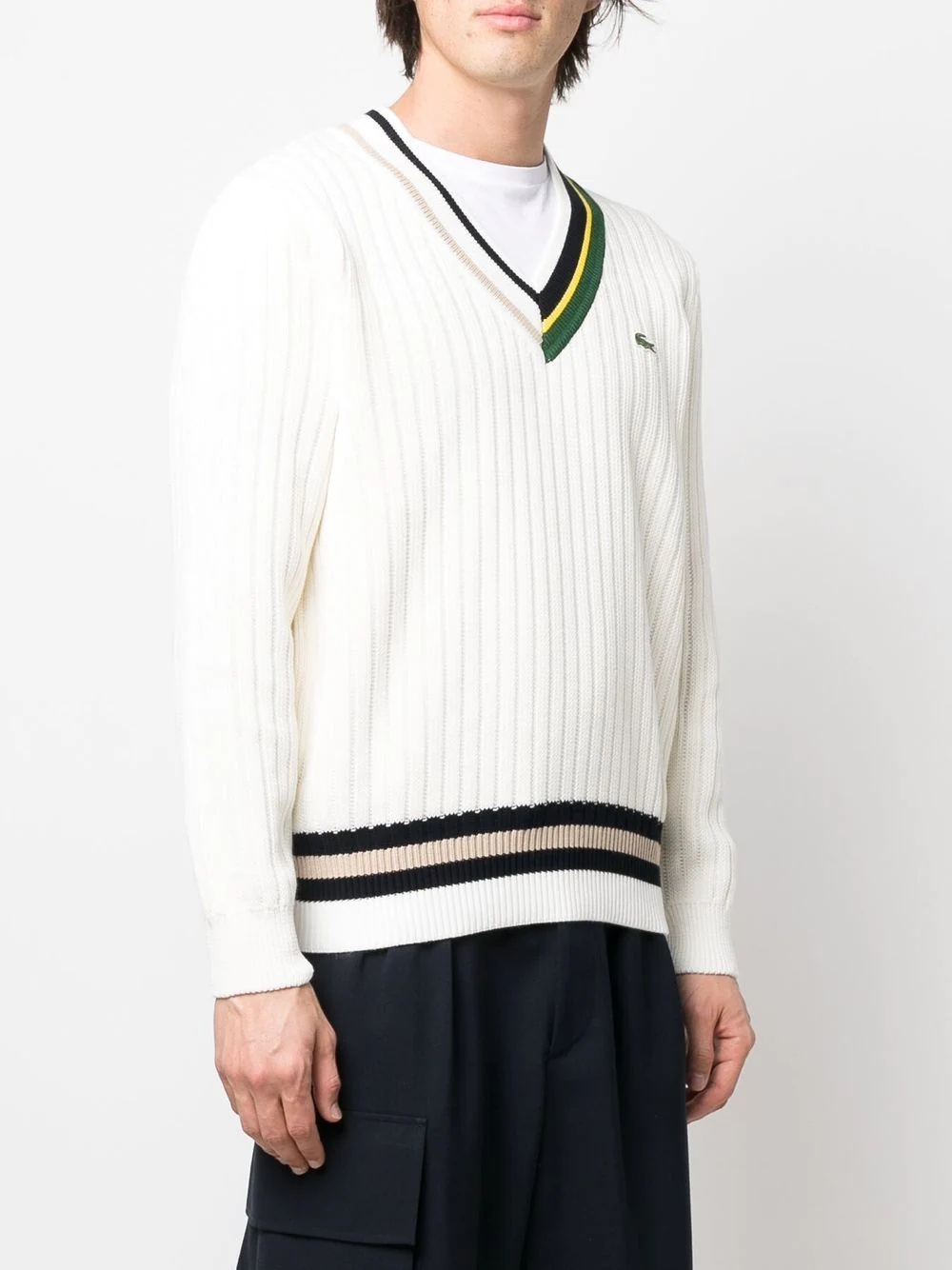 ribbed-knit cotton jumper - 3