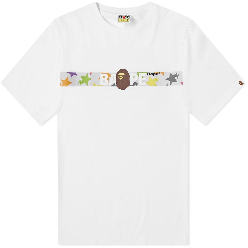 A Bathing Ape STA Pattern Tape Ape Head Tee - 1