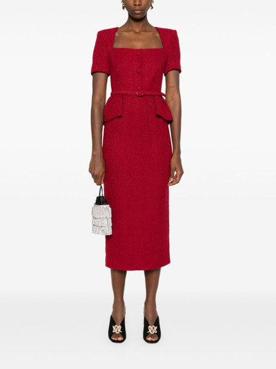 ROLAND MOURET bouclé midi dress outlook