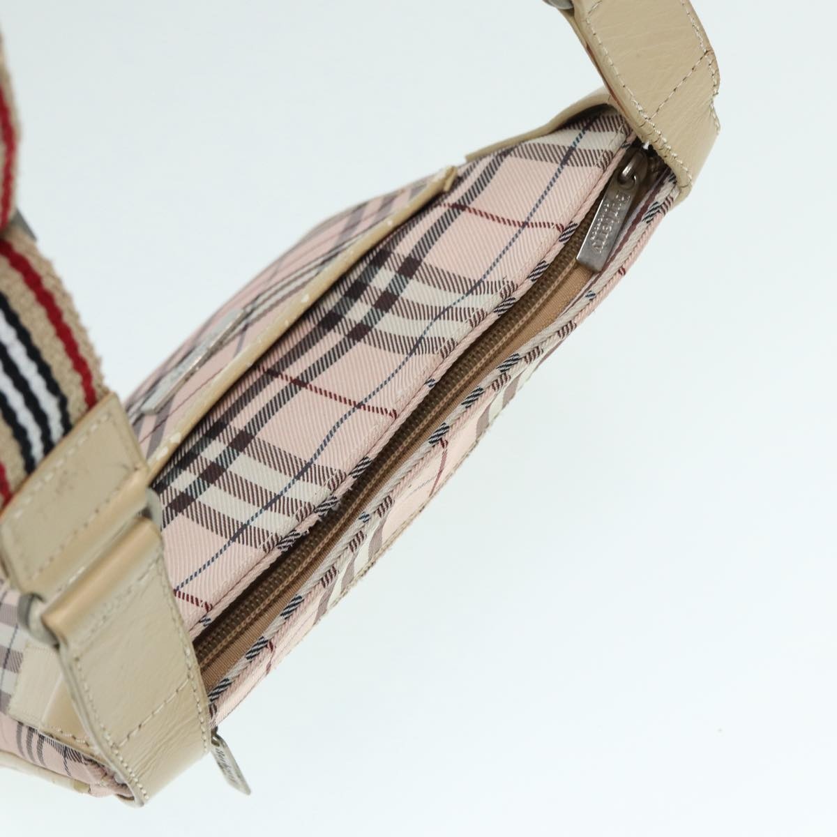 Burberry Nova Check Blue Label Shoulder Bag Nylon Beige Silver - 6