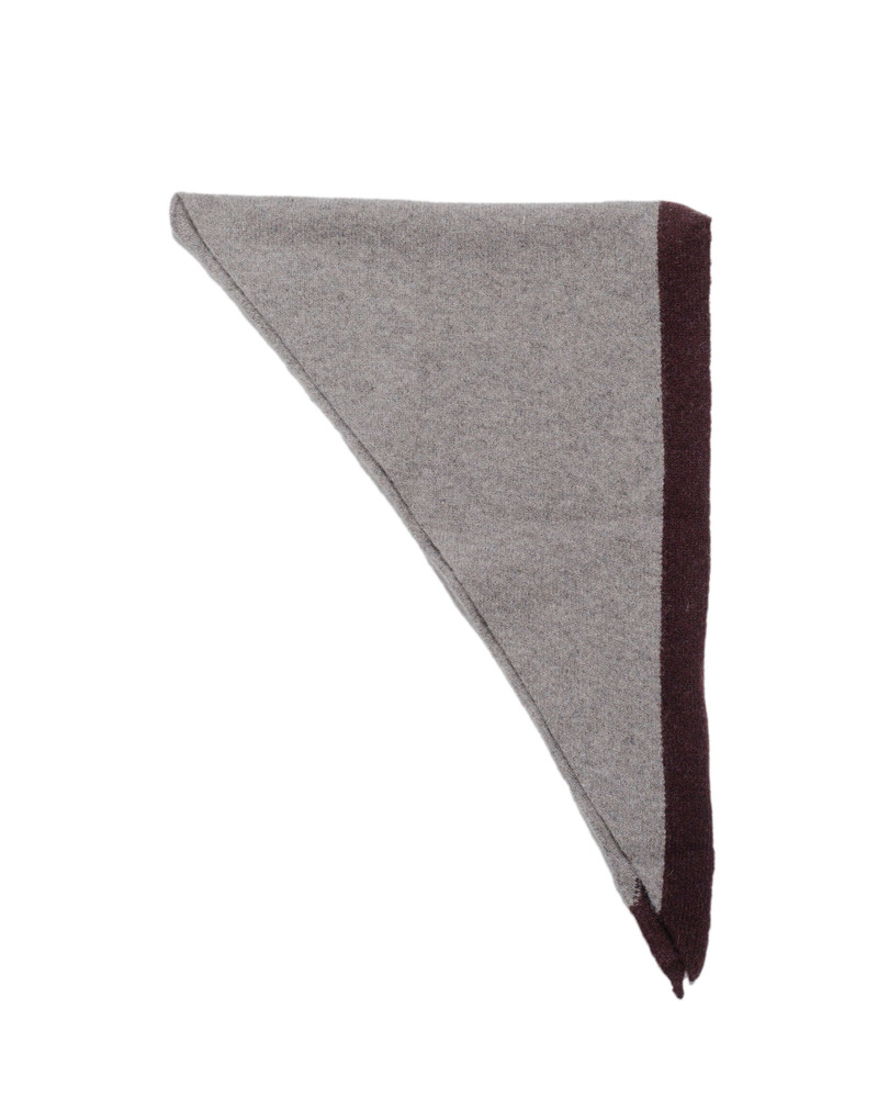 MARGARET HOWELL MHL Tipped Scout Scarf Lambswool Pebble/Mahogany outlook