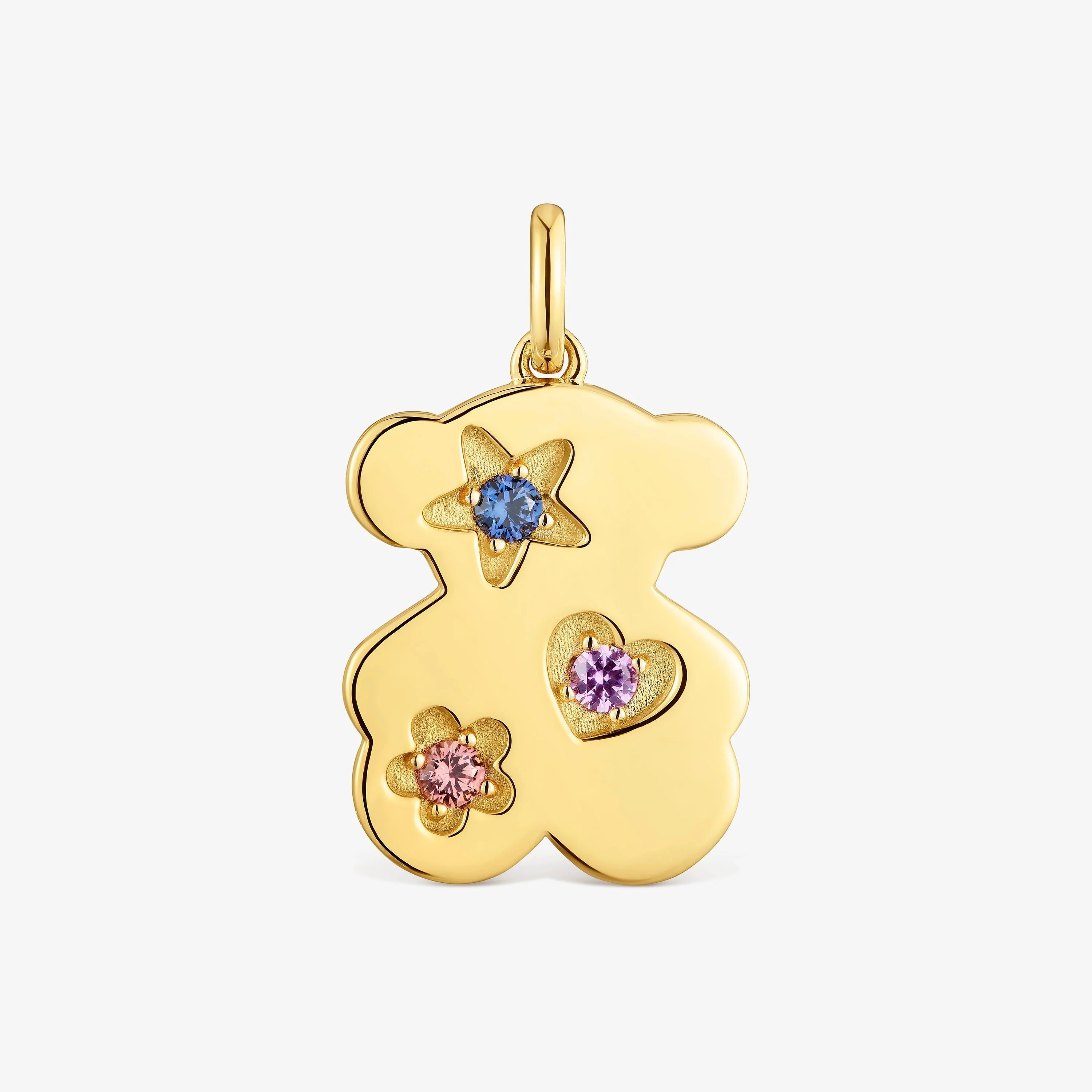 Bear Pendant with 18K gold vermeil and lab-grown sapphires Sweet Dolls LGG - 1