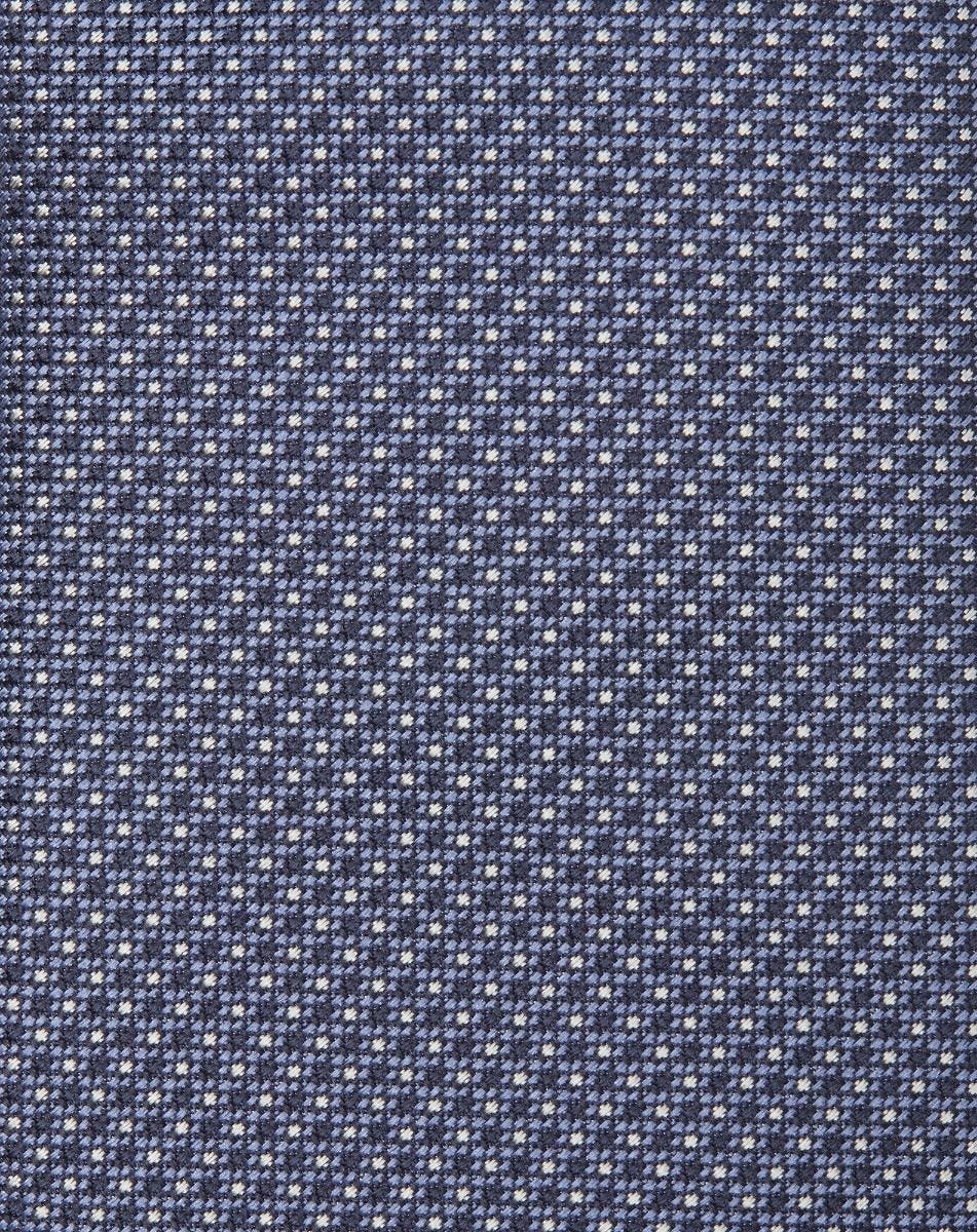 Pale blue silk tie with jacquard micro pattern - 4