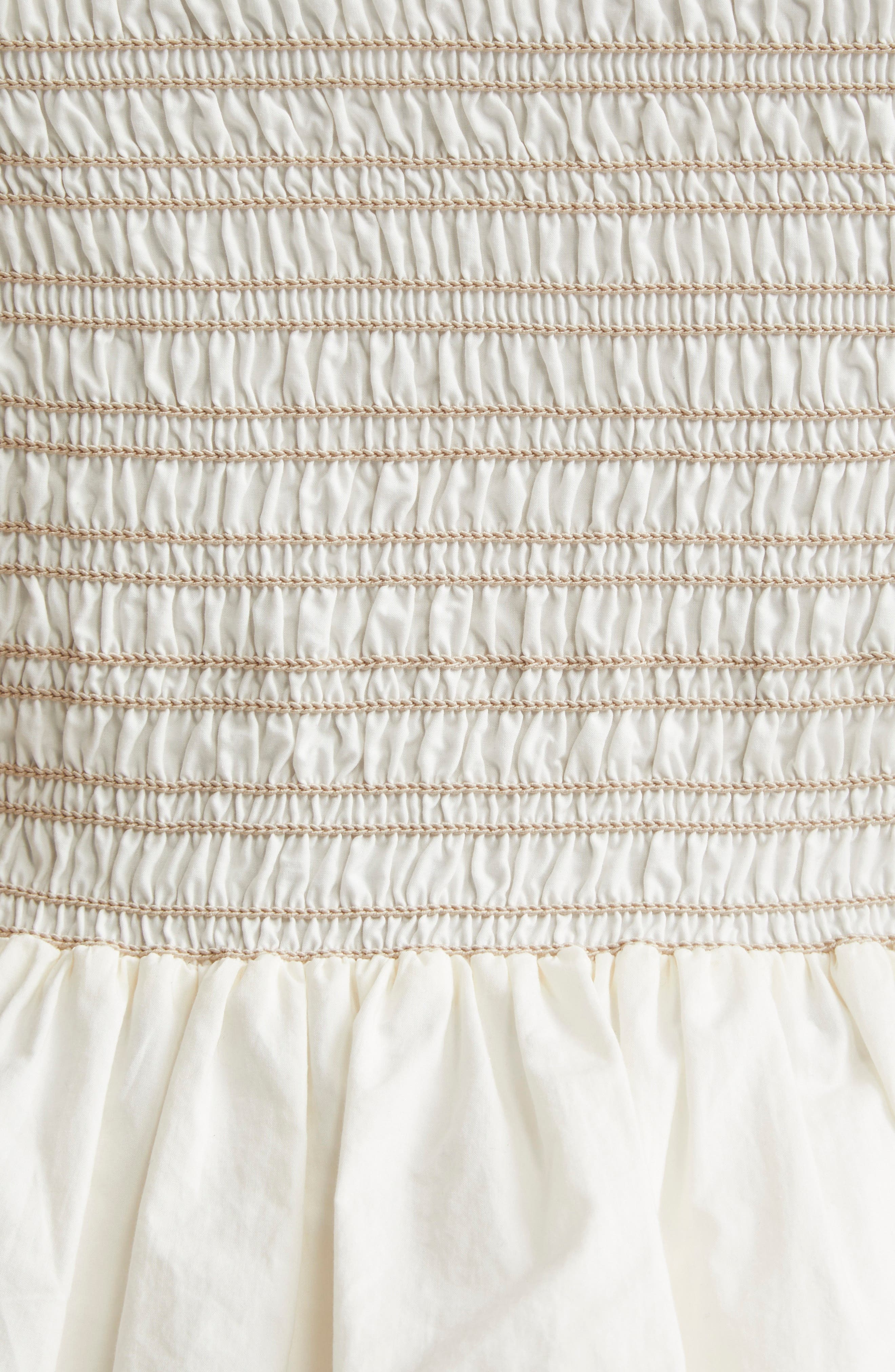 Veronica Beard Ophelia Smock Cotton Top in Dove at Nordstrom - 6