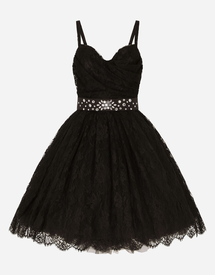 Short Chantilly lace dress - 1