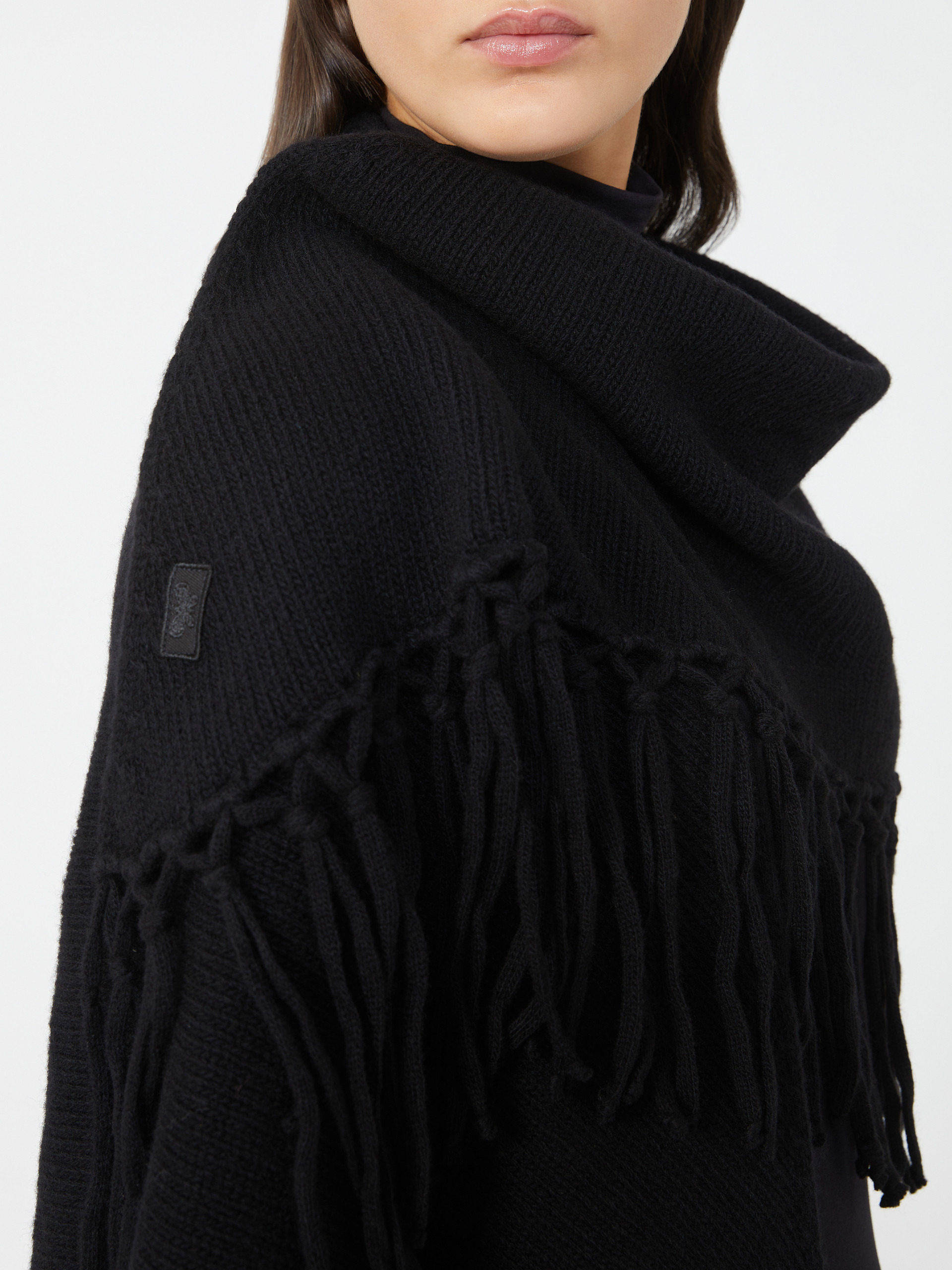 TORNADO Wool shawl with fringes - 4