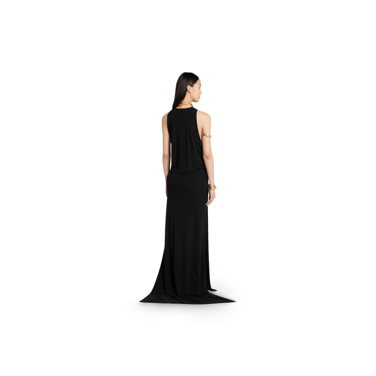 Jersey crêpe fabric evening dress - 4