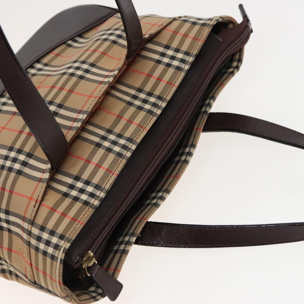 Burberry Nova Check Hand Bag Canvas Beige - 6