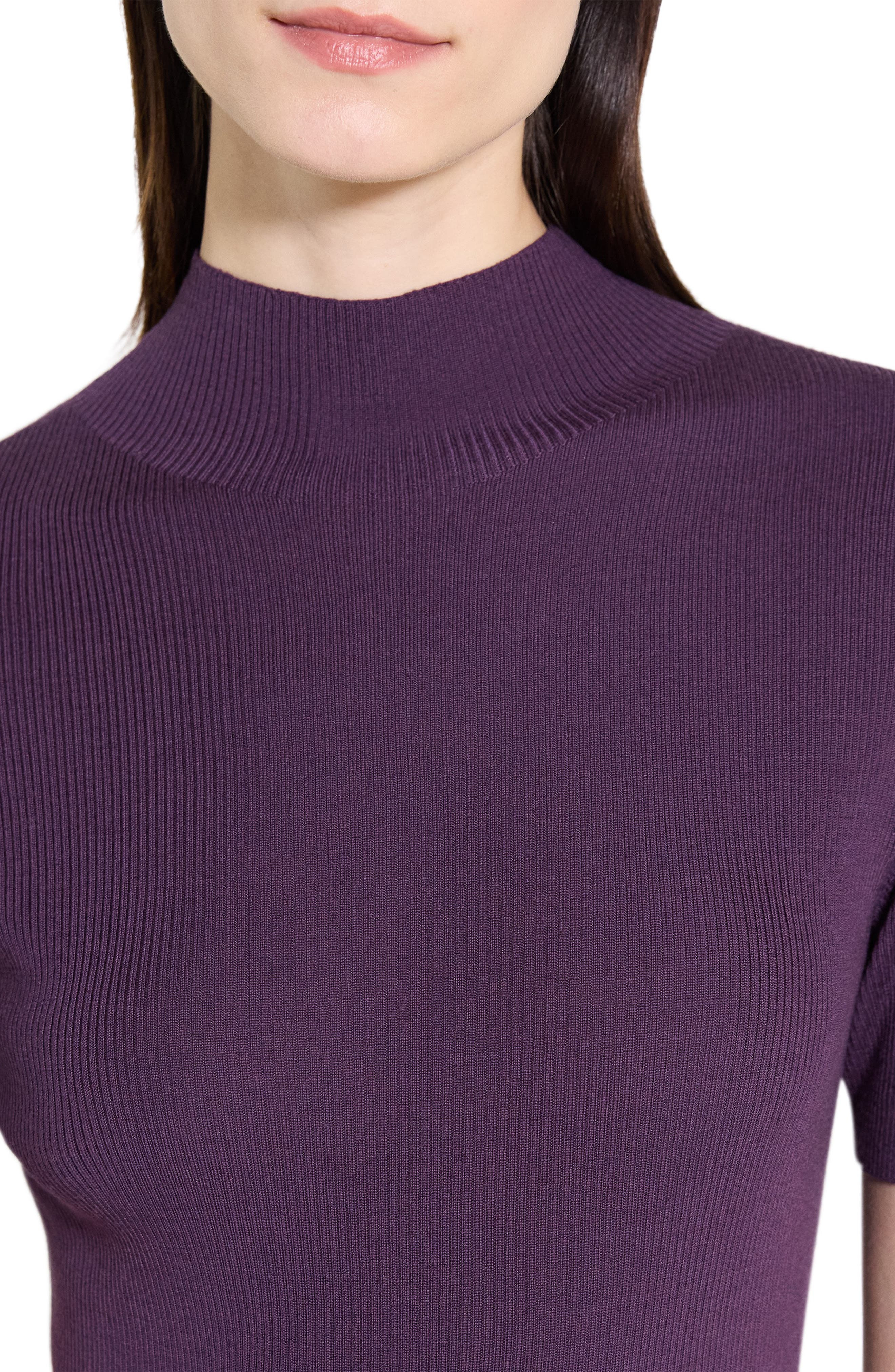 Theory Leenda Merino Wool Mock Neck Sweater in Black Iris at Nordstrom - 4