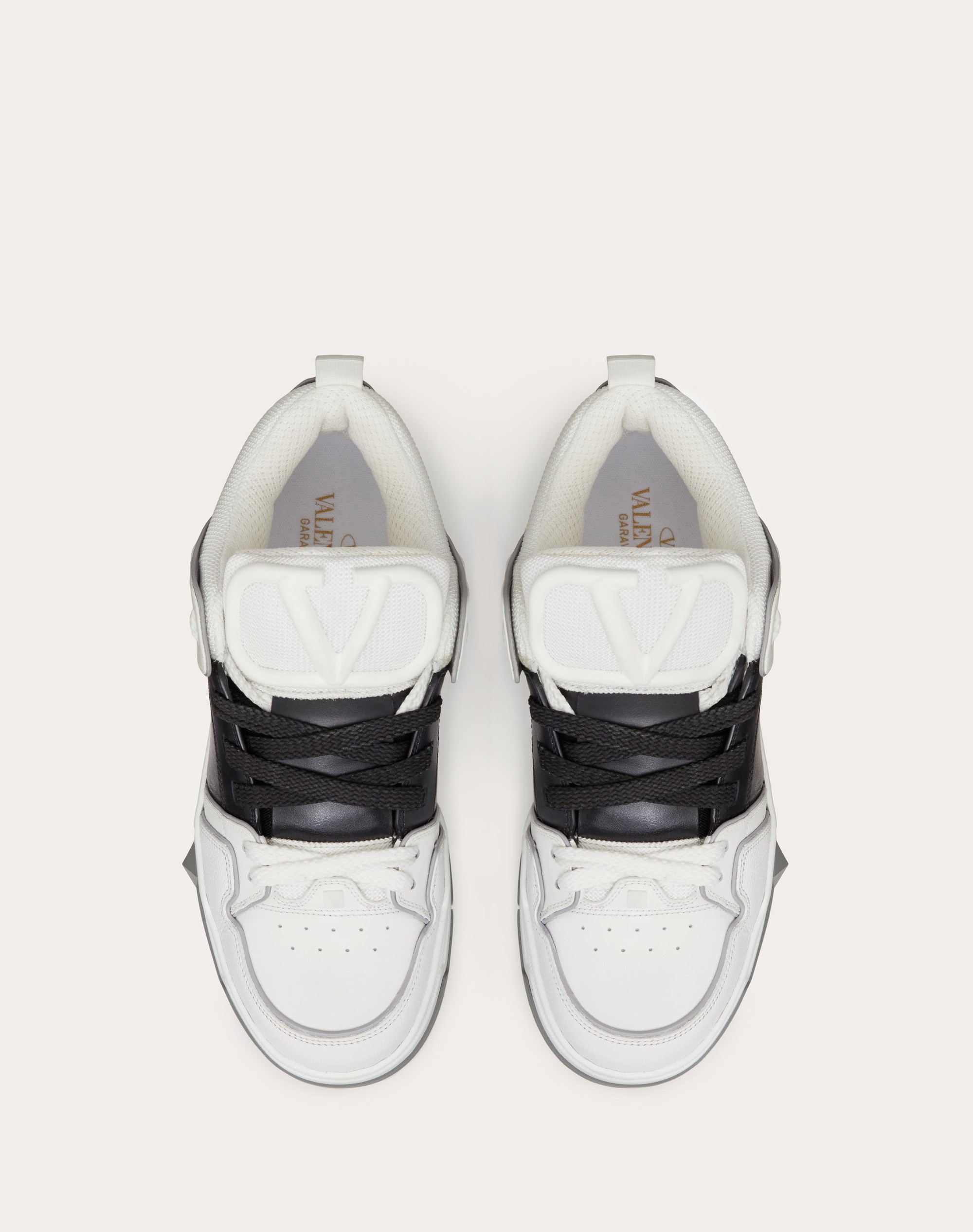 Valentino OPEN SKATE CALFSKIN AND FABRIC SNEAKER | REVERSIBLE