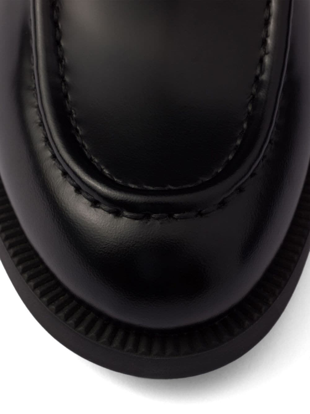 brushed leather loafers - 6