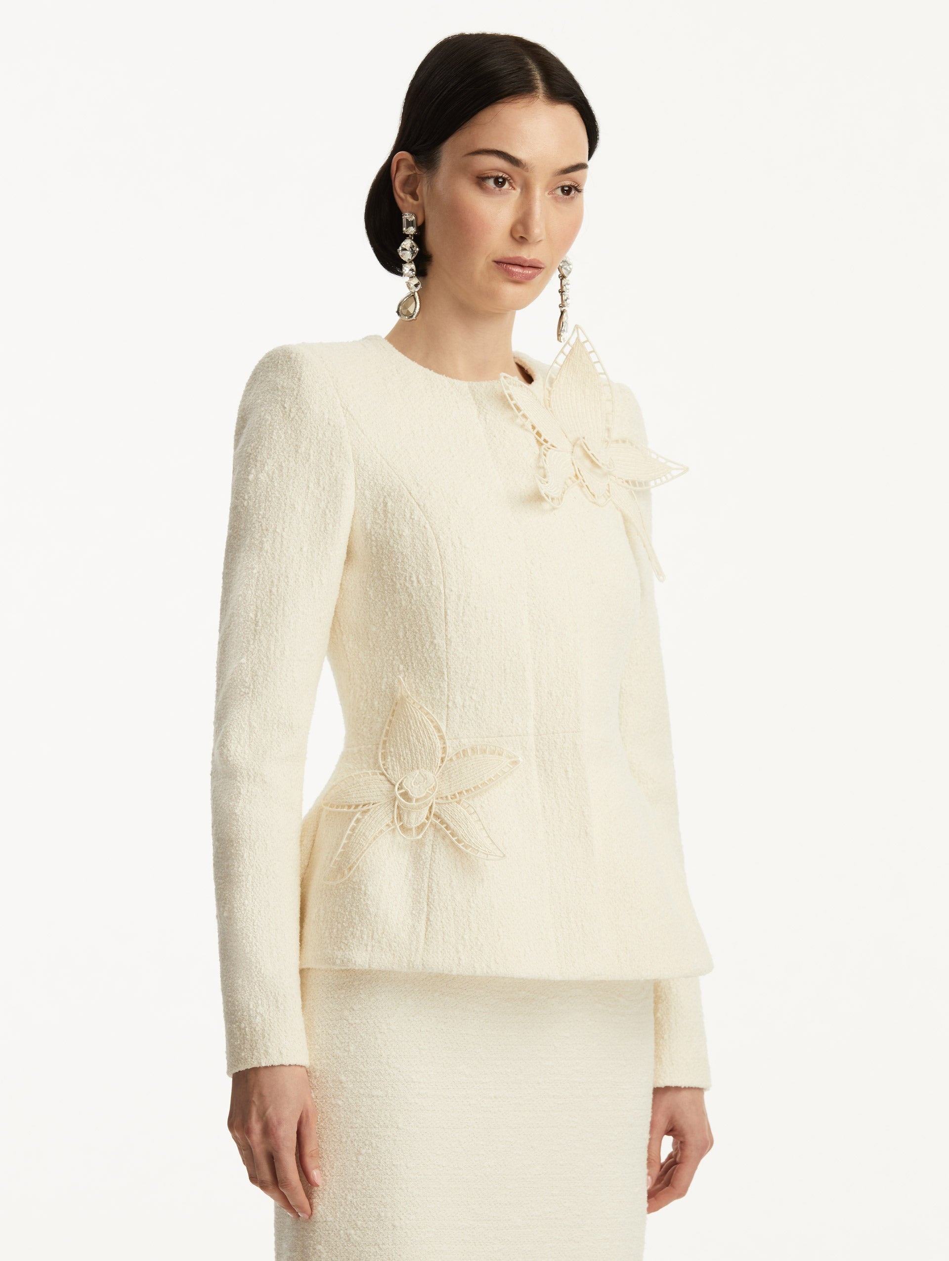 ORCHID EMBROIDERED TWEED JACKET - 5