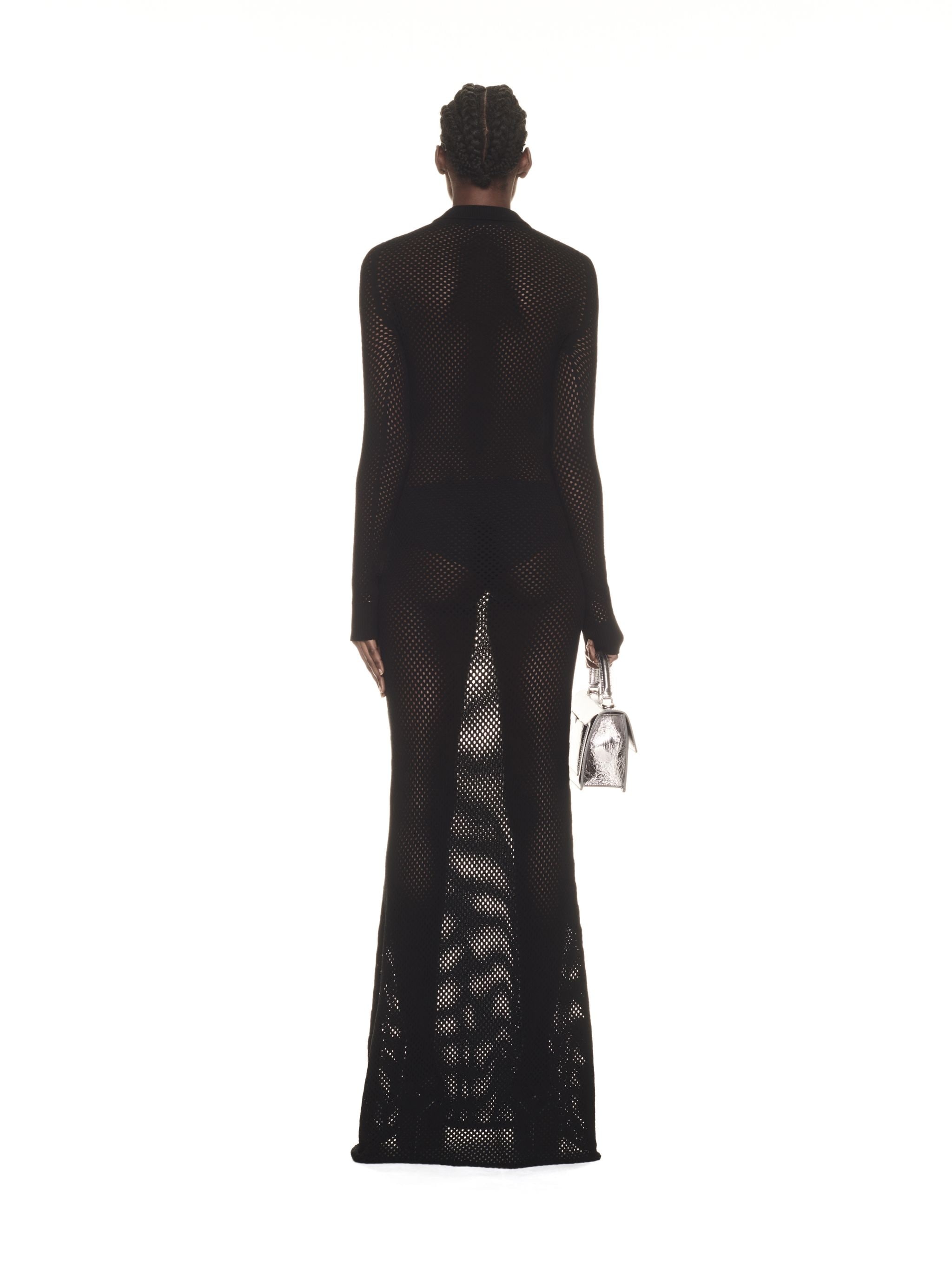 Net Long Polo Dress - 4