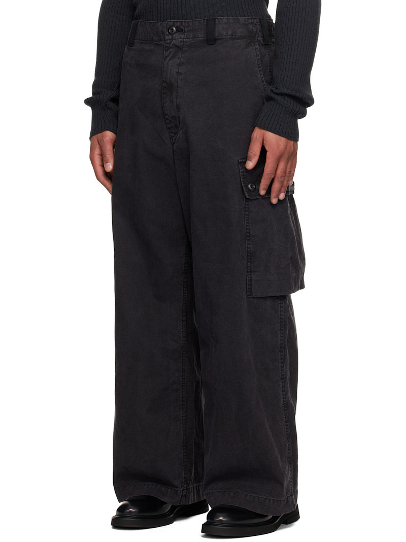 Comme des Garçons Homme Black Cotton Worsted Garment Treated Cargo Pants outlook