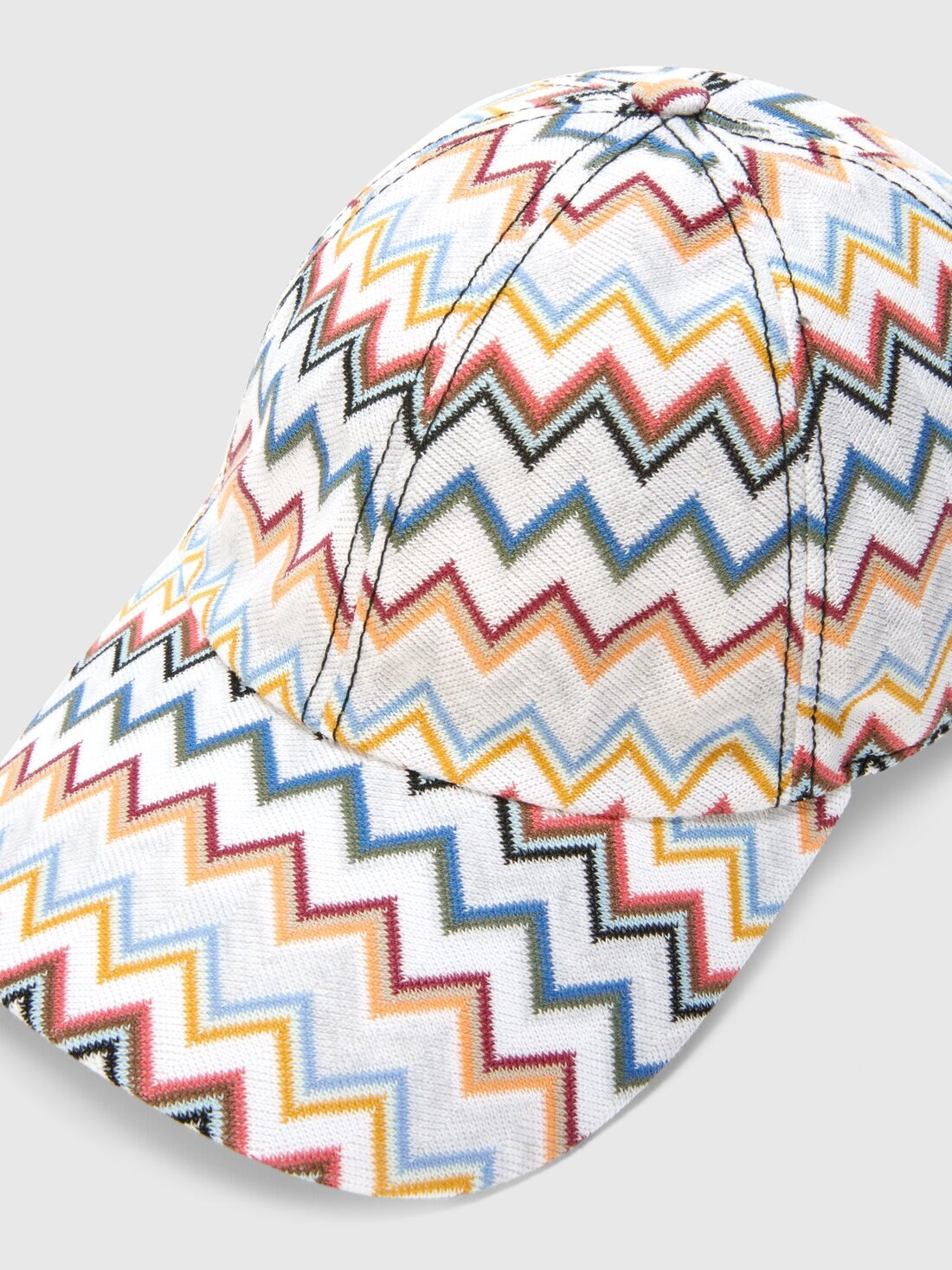 Cotton baseball cap with zig zag pattern - 3