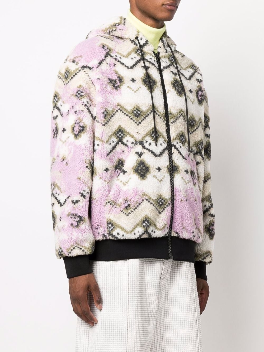 geometric print hooded jacket - 3