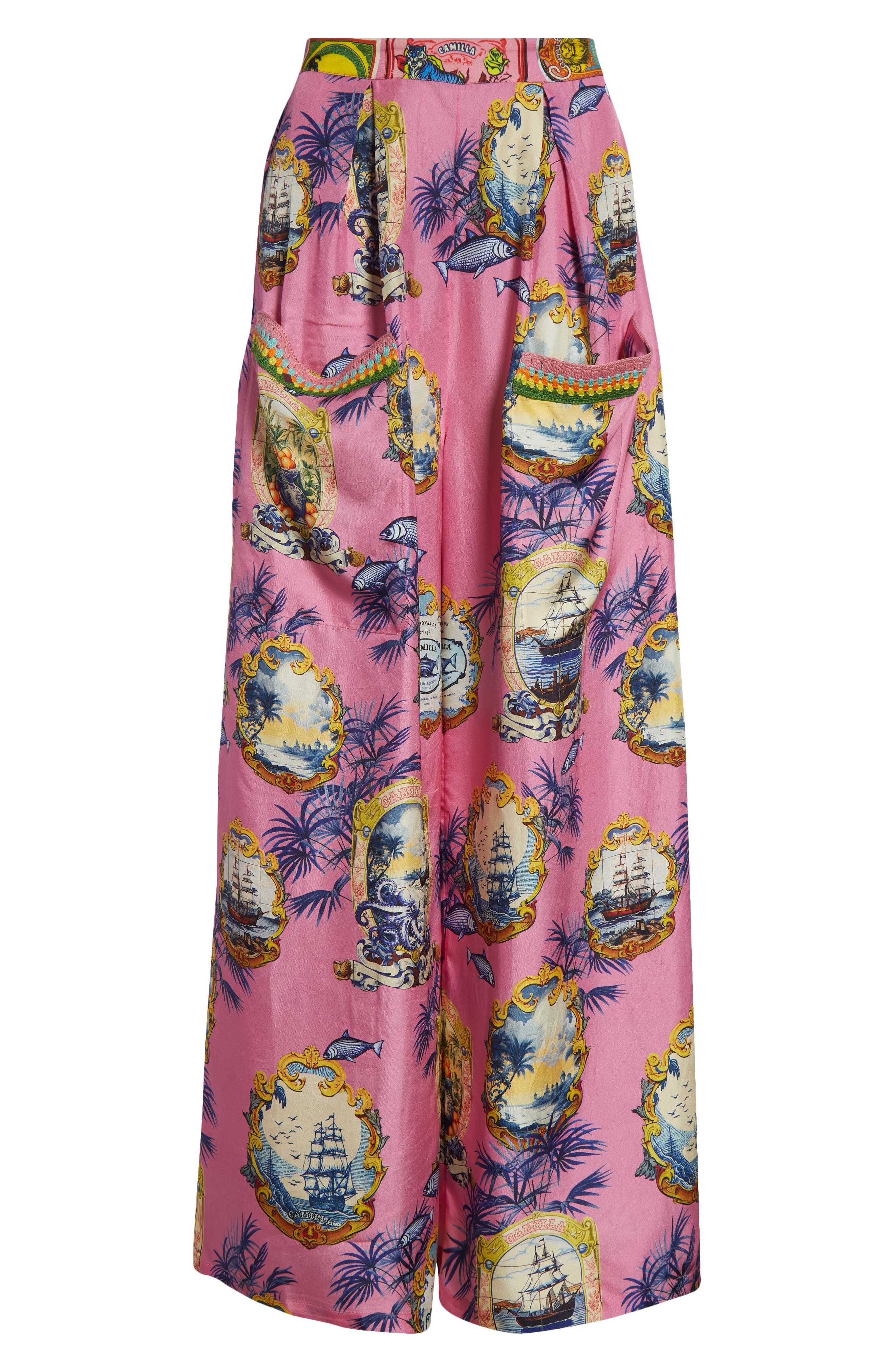 Camilla Salty Splendor Wide Leg Silk Pants at Nordstrom - 6