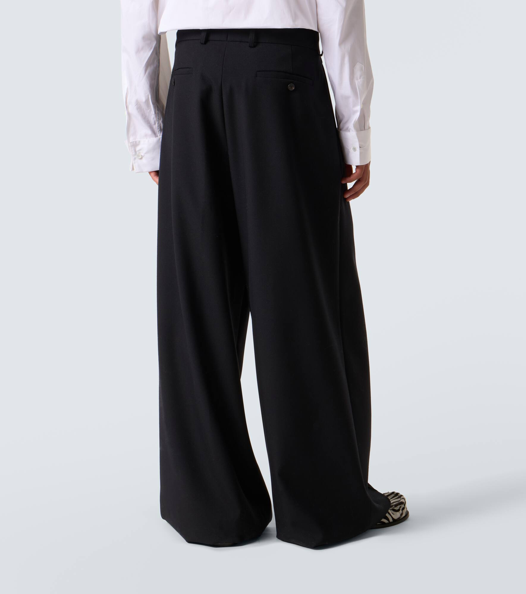 Wool wide-leg pants - 4